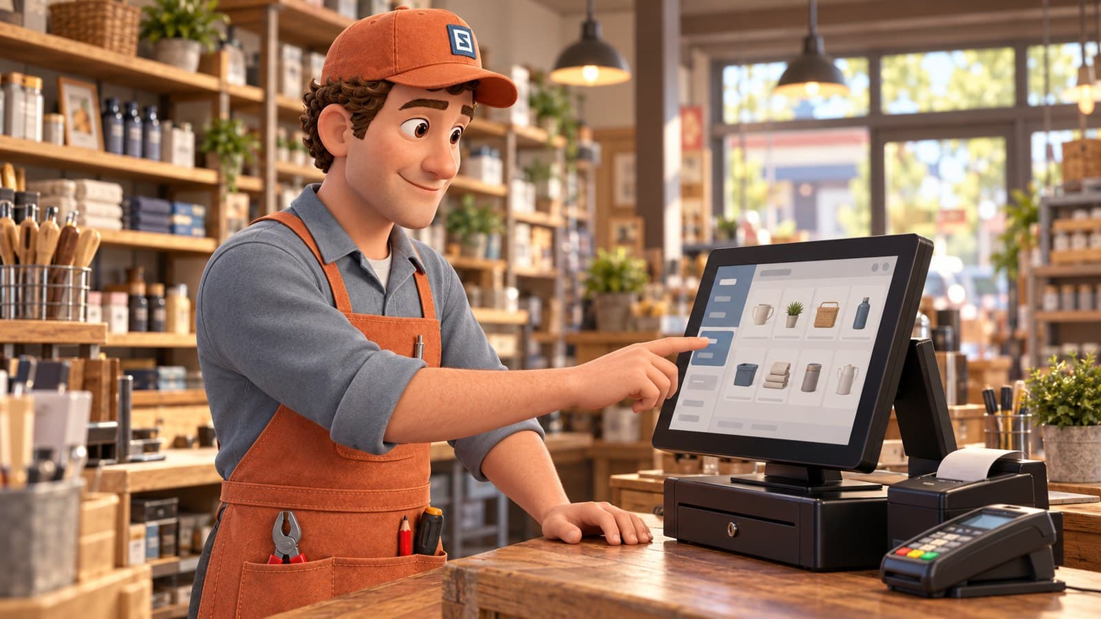 Zach at the register